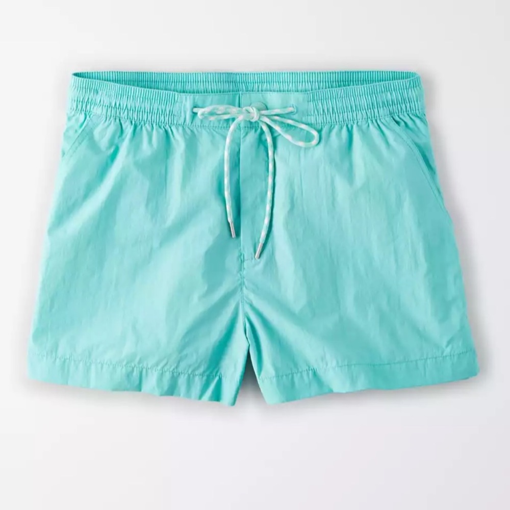 American Eagle High Waisted Nylon Sport Short with pockets - swim short - Mint